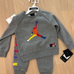 Gray Jordan Kids Sweatshirt and Pants Set